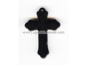 Hematite Cross Pendant 33x48mm